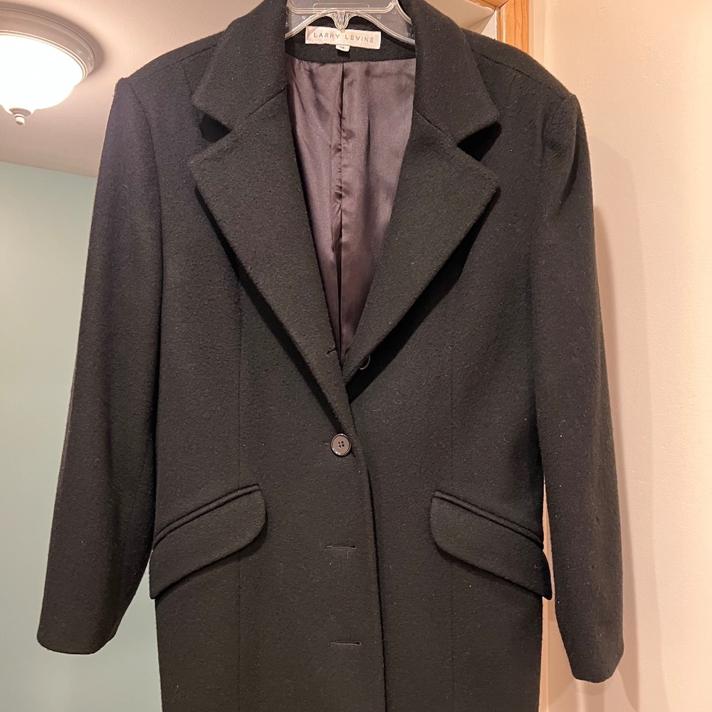 Larry Levine 100% pure wool long coat size 12